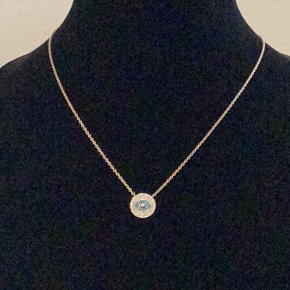 Jewelry - 👁️NWT👁️Stainless Steel Crystal Evil Eye Necklace- 18”